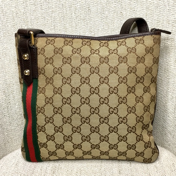Gucci authentic brown monogram canvas crossbody bag - Picture 6 of 16
